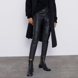 ZARA high waisted faux leather pants